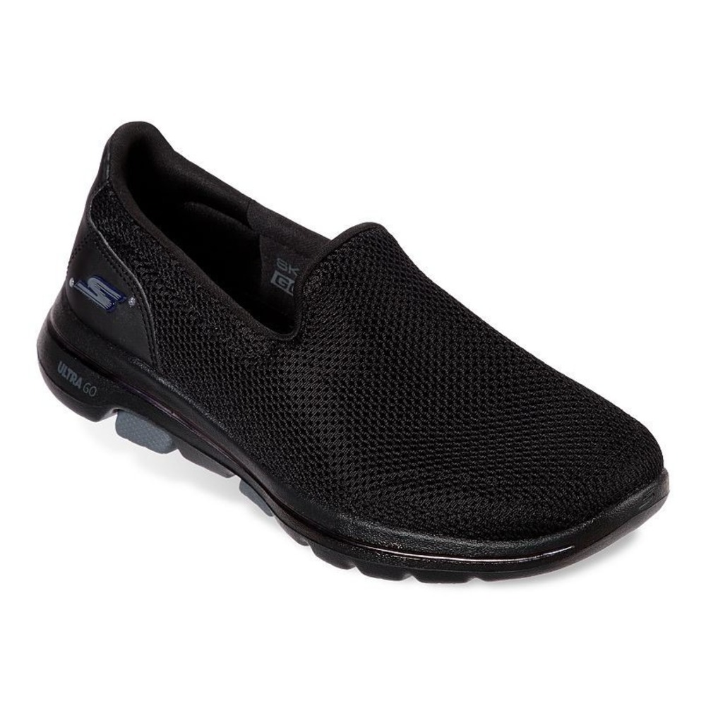 Skechers GoWalk 5 Women's Slip on Shoes Black‎ Size 9 Goga Mat NEW